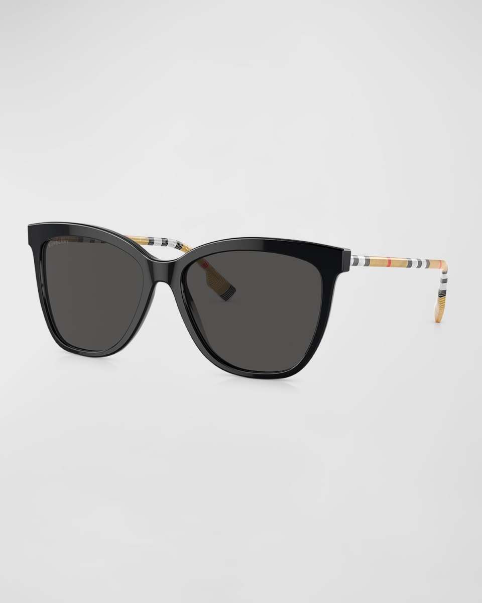 Check Acetate & Plastic Square Sunglasses